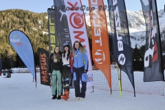 Il podio Giovani Femminile del secondo slalom gigante di giornata